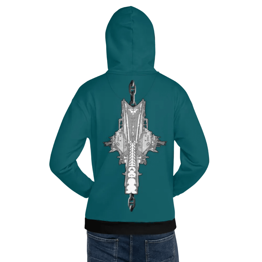 Teal Foss double tug Sketch Hoodie product image (8)