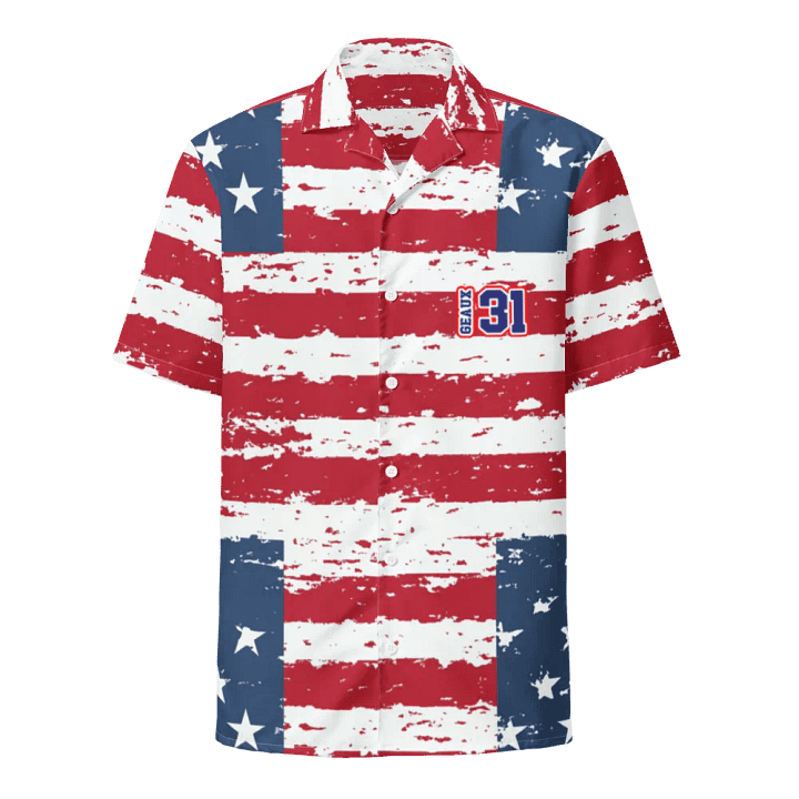 Geaux 31 - Vintage Flag Pattern Hawaiian Style Shirt product image (1)