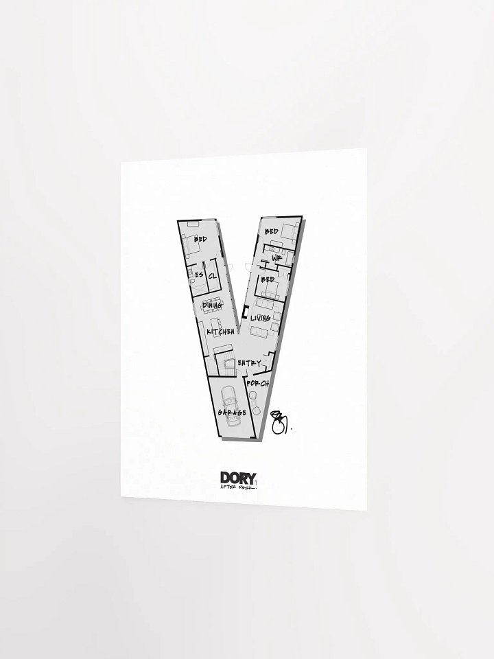 Alphabet Floor Plan Poster - V product image (2)