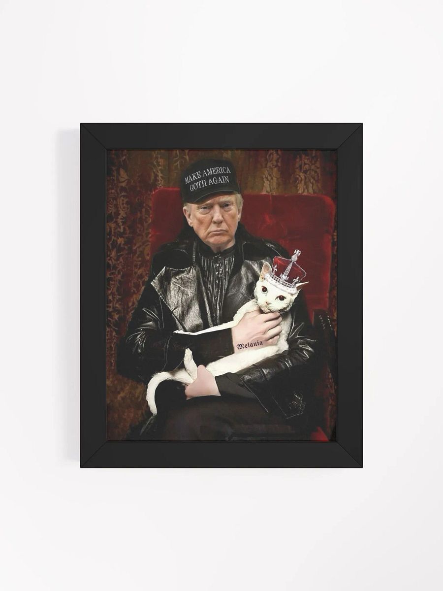 Political Humor Goth Trump - Royal Cat Print Framed product image (8)