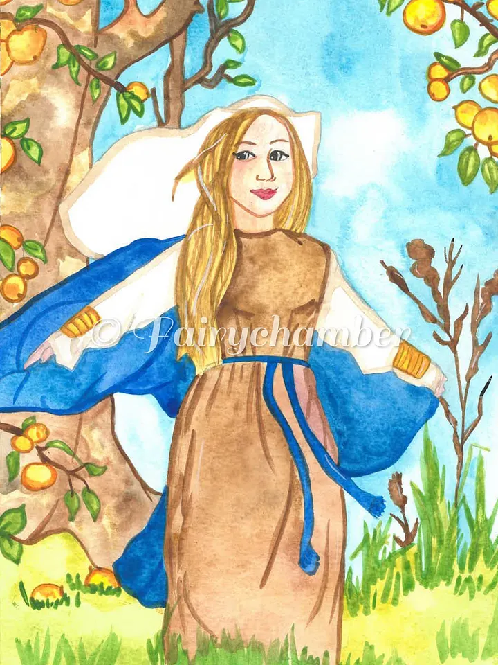 Sáule And The Golden Apples Original Painting product image (1)