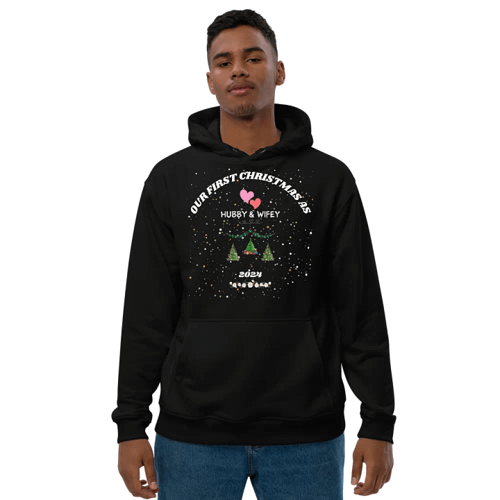 Christmas Celebration As Couple "Our First Christmas As Hubby & Wifey" Eco Love Hoodie product image (1)