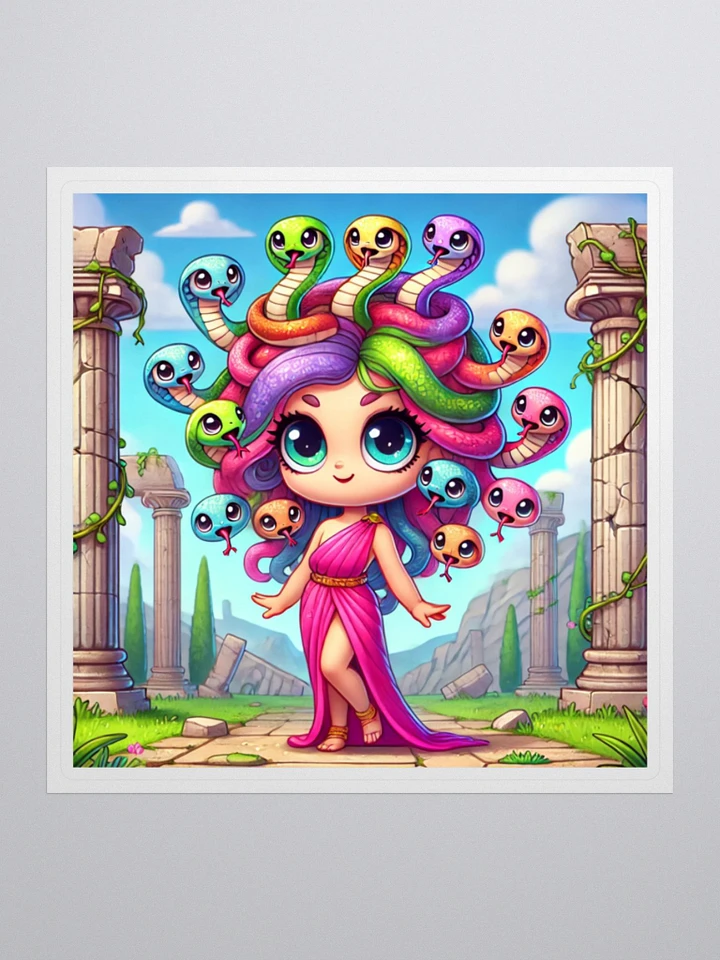 Colorful Chibi Medusa Vinyl Sticker – Rainbow Enchantress product image (4)