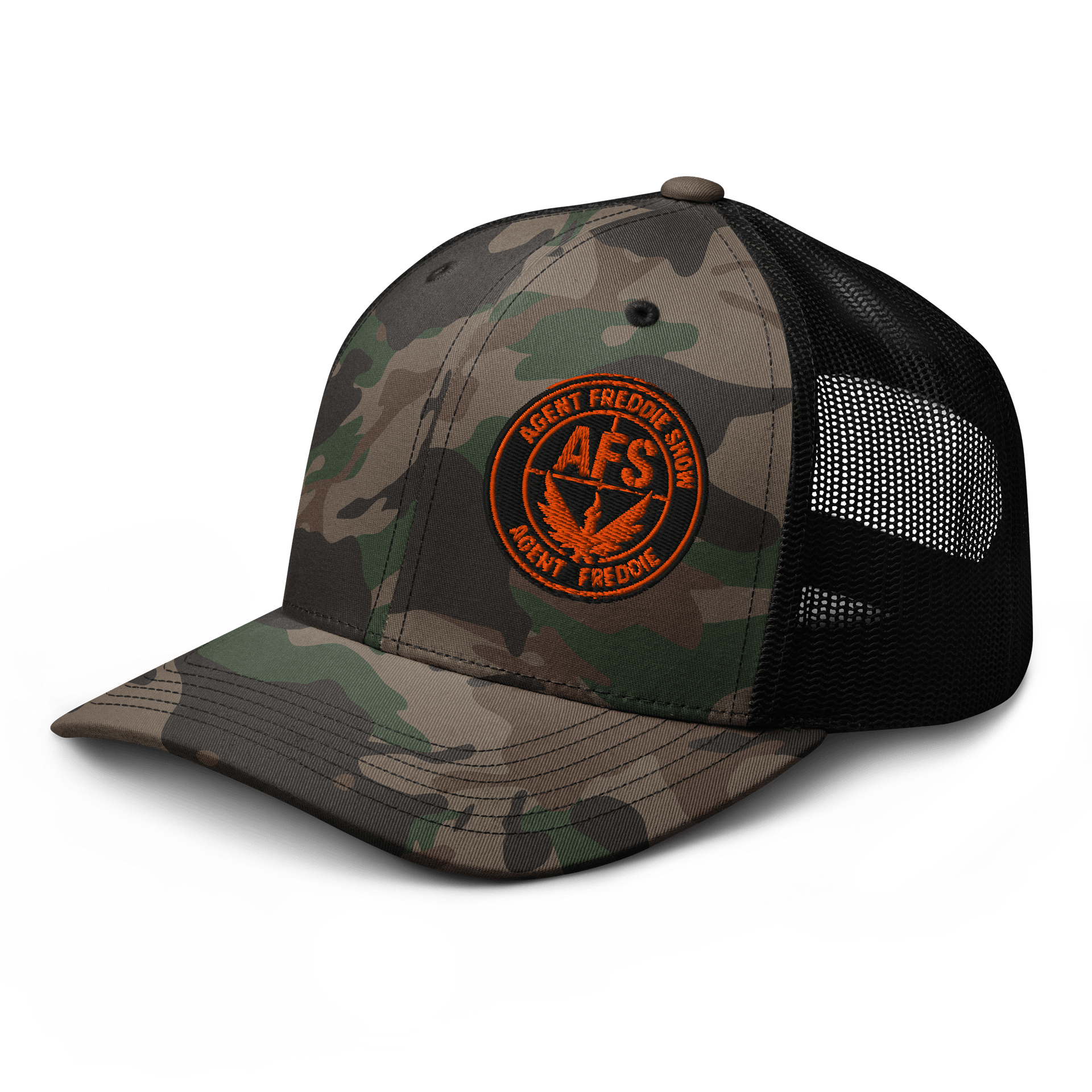 Agent Freddie Show logo camo trucker product image (6)