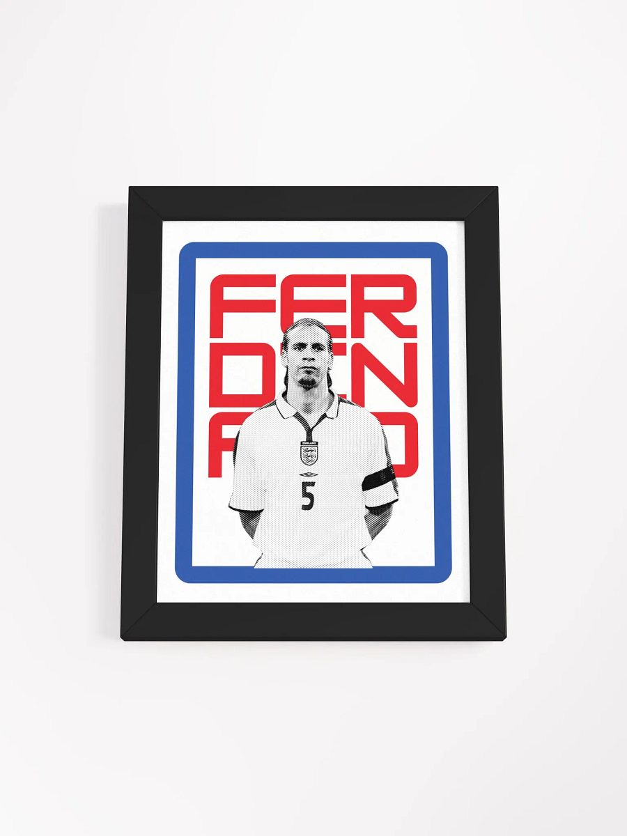 Rio Ferdinand BW England Name Art Framed Print product image (1)
