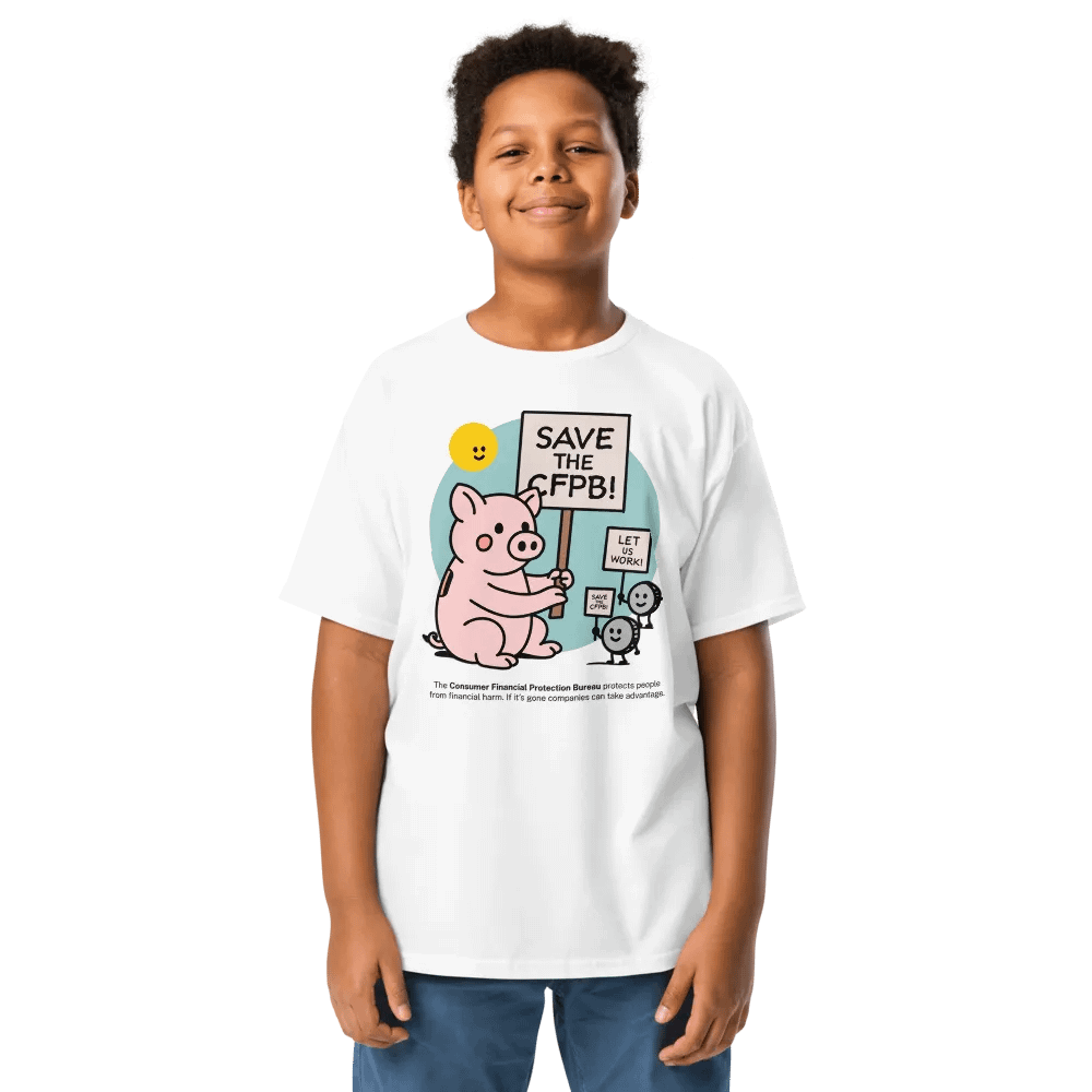 CFPB Piggy Bank Picket Youth T-Shirt product image (1)