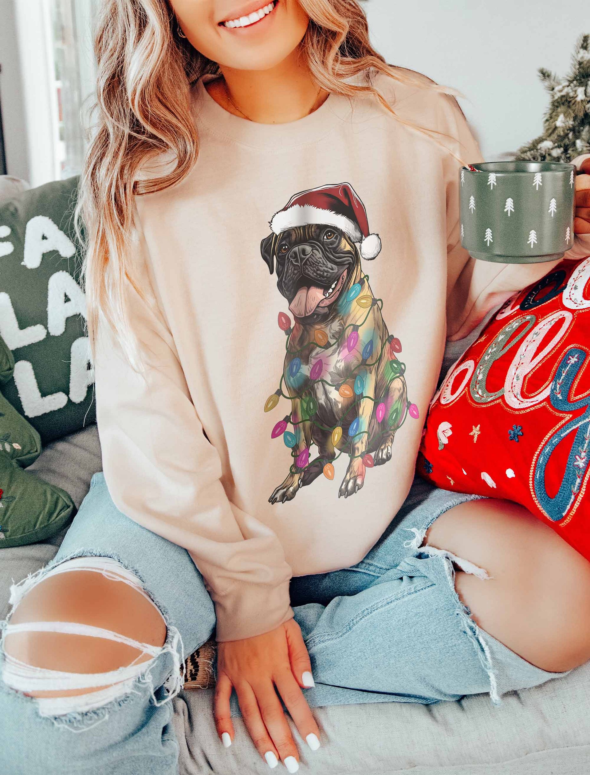 Funny Bullmastiff Christmas Sweatshirt product image (20)