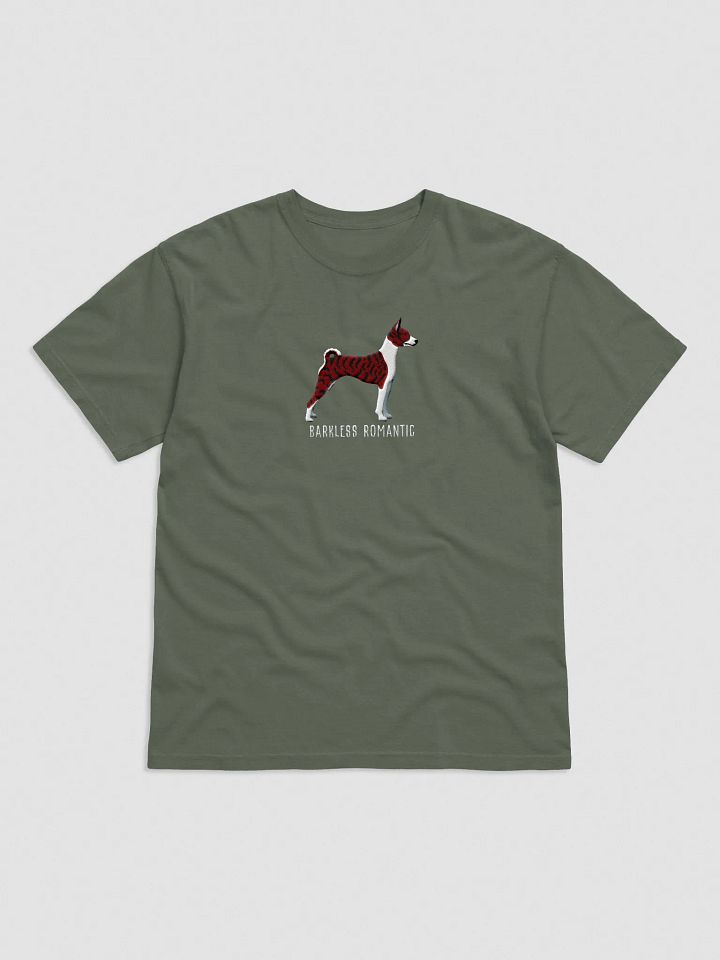 Barkless Romantic T-Shirt(Embroidered) of a Basenji(Brindle) product image (9)