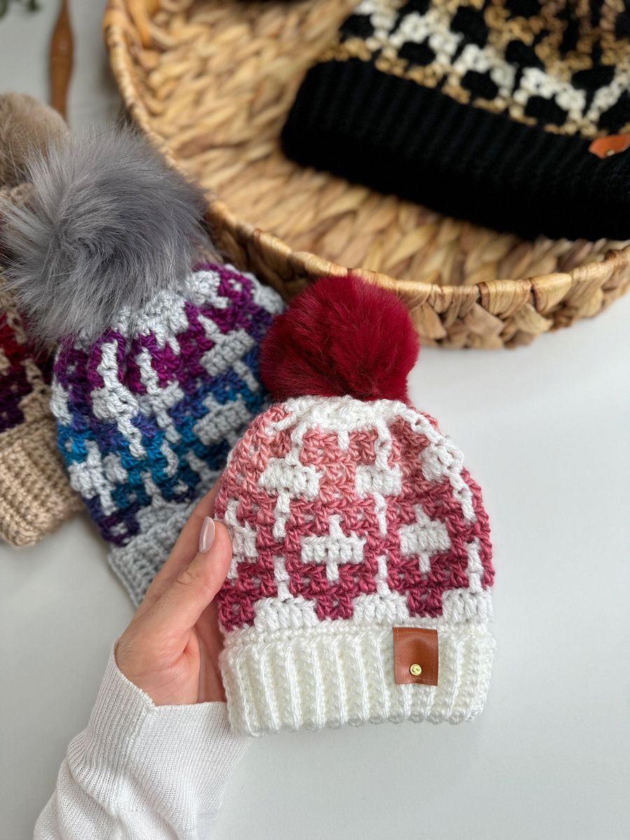 Labyrinth Mosaic Crochet Hat Pattern PDF baby to adult sizes product image (4)