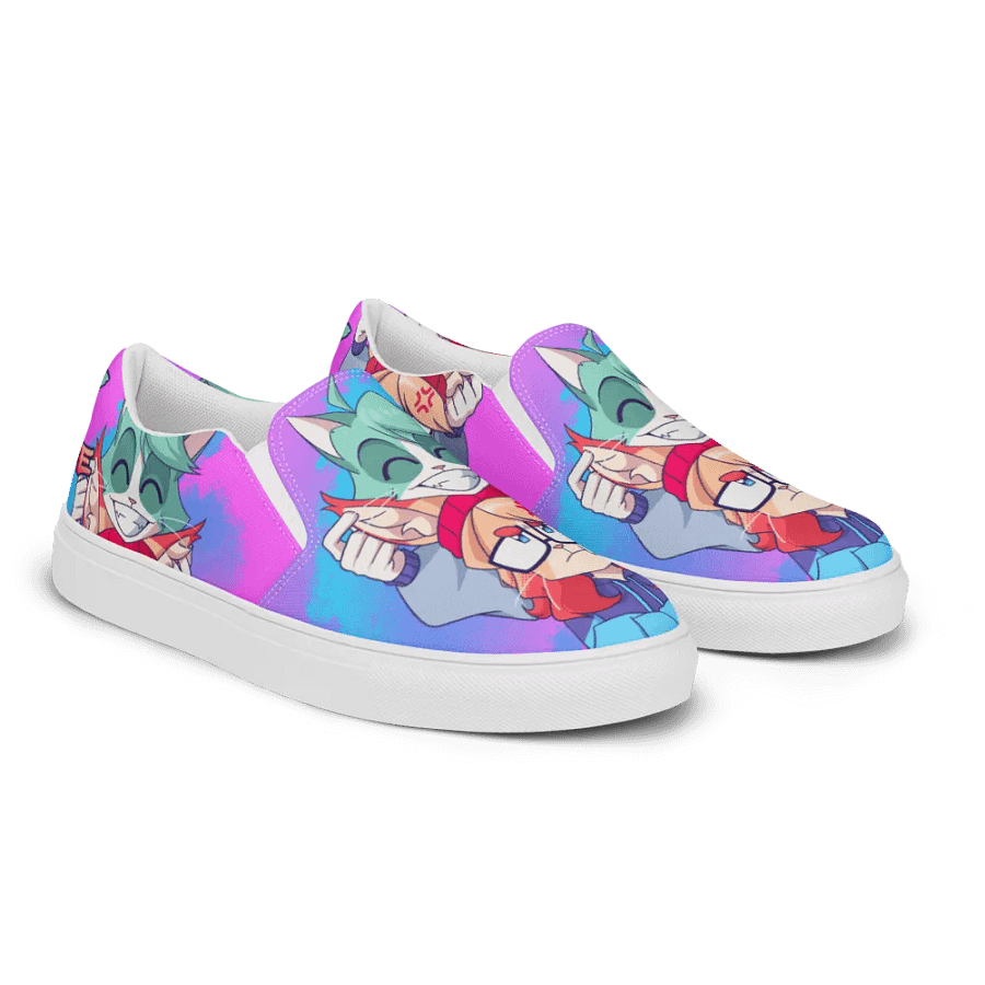 Cyan Teasing Alice's Ears Men Slip-On Canvas Shoes product image (6)