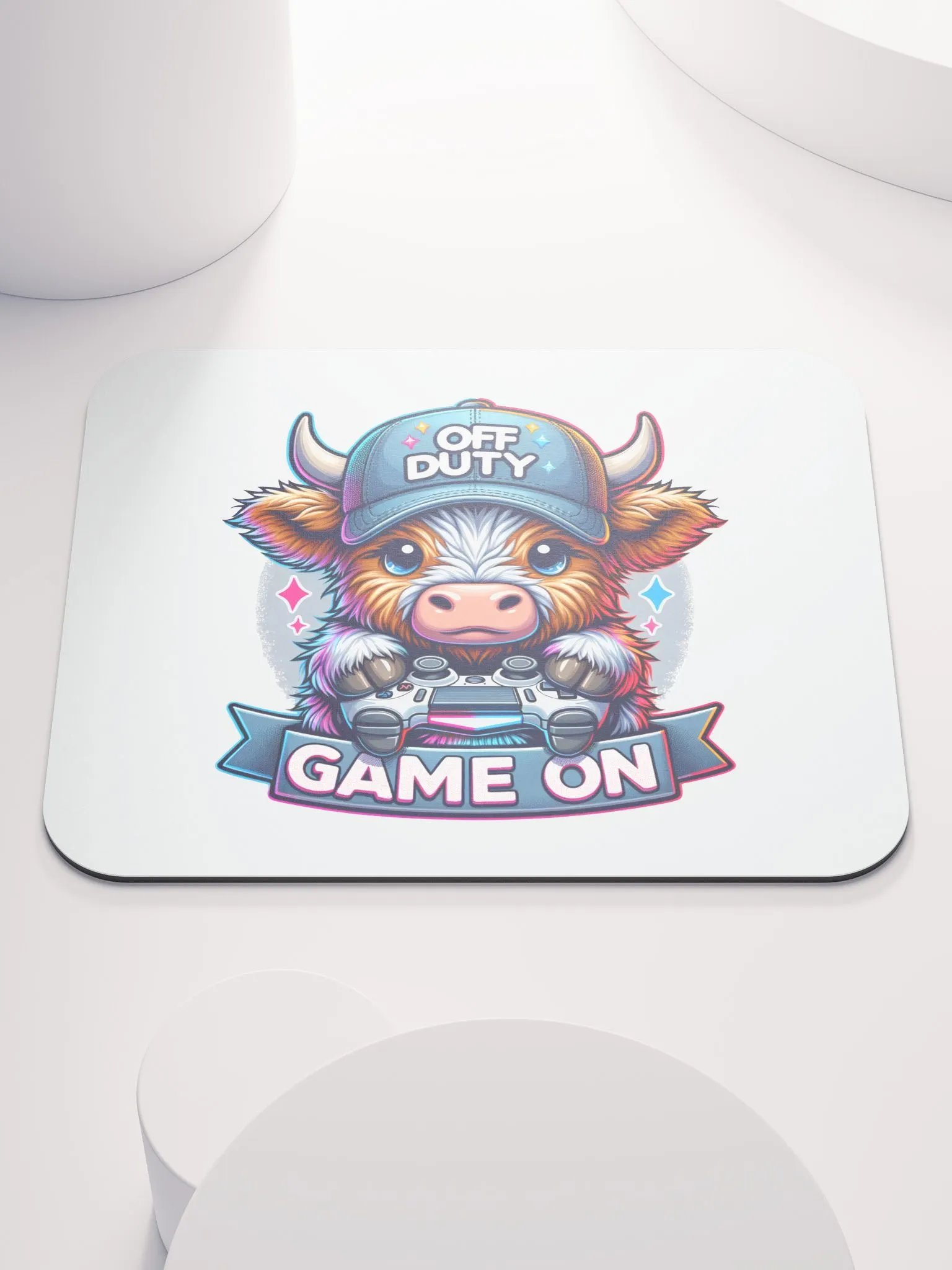 Game On Off Duty Highland Cow Mouse Pad product image (1)