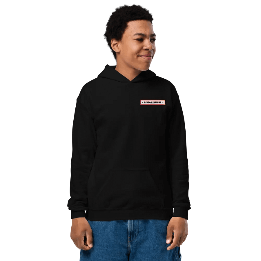 Gildan Youth Heavy Blend Hoodie with reddog farming logo product image (1)