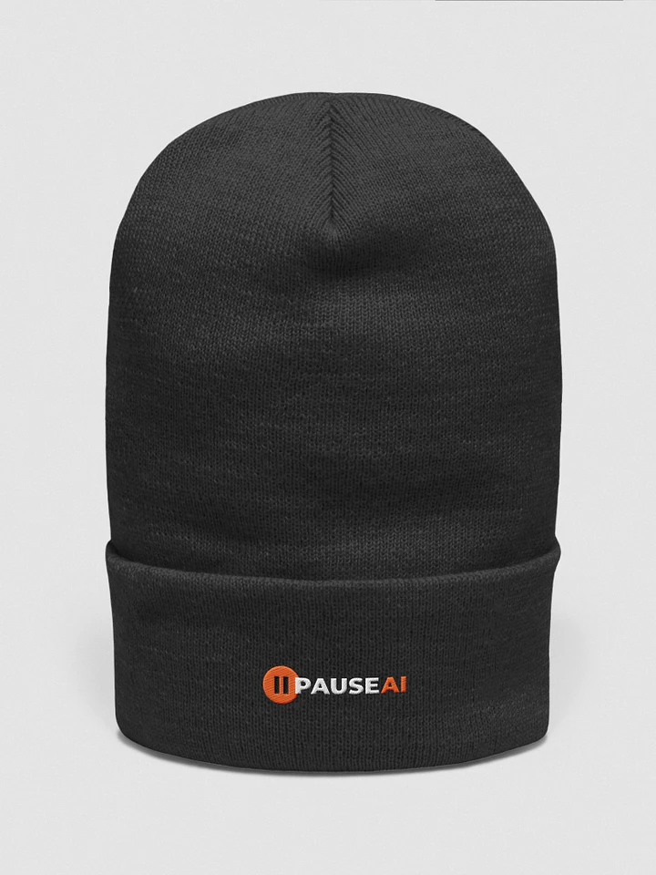 Black Pause AI Beanie Hat product image (1)
