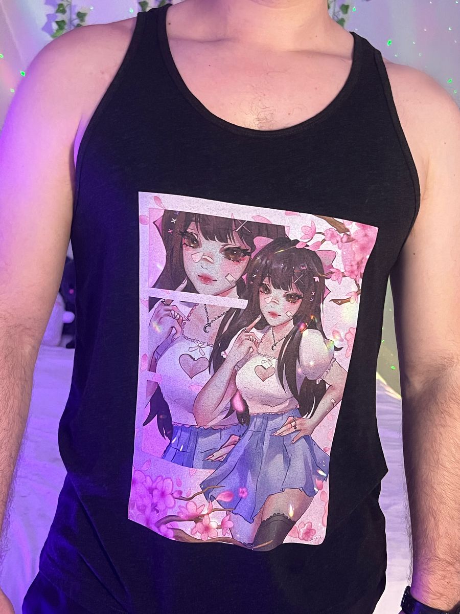 hime blossoms - men's distressed tank top ❀ product image (7)