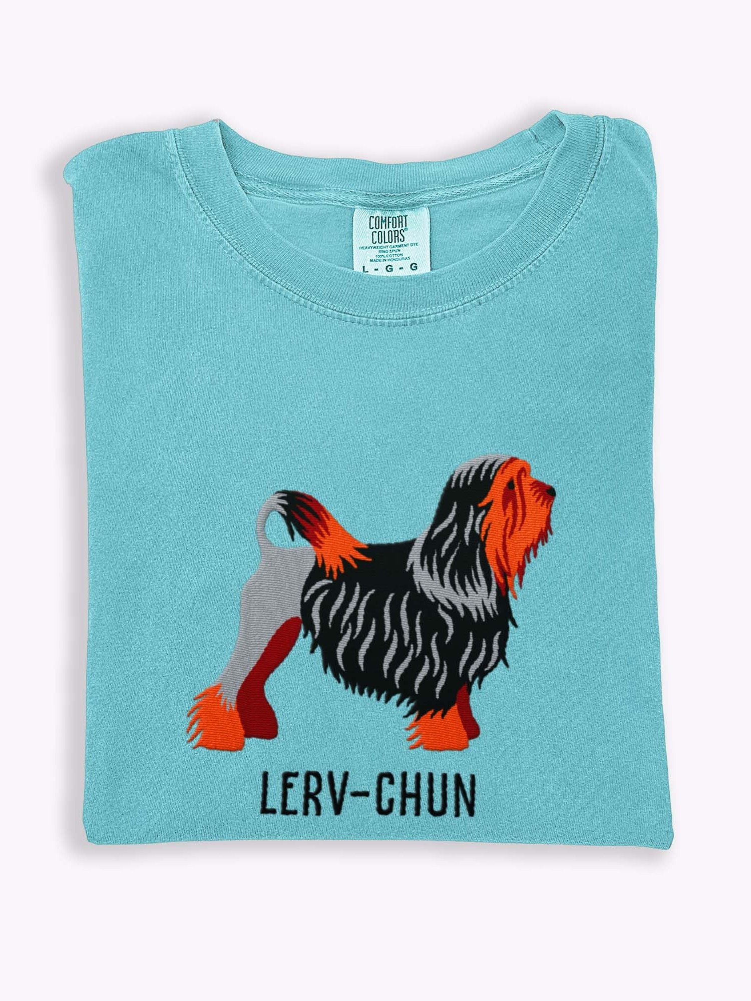 Lerv-Chun T-Shirt(Embroidered) of a Lowchen(Black & Tan) product image (1)