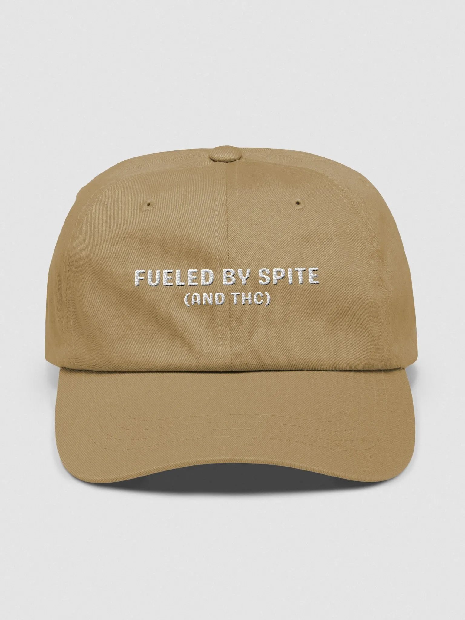 FUELED BY SPITE (white thread) embroidered classic dad hat product image (25)
