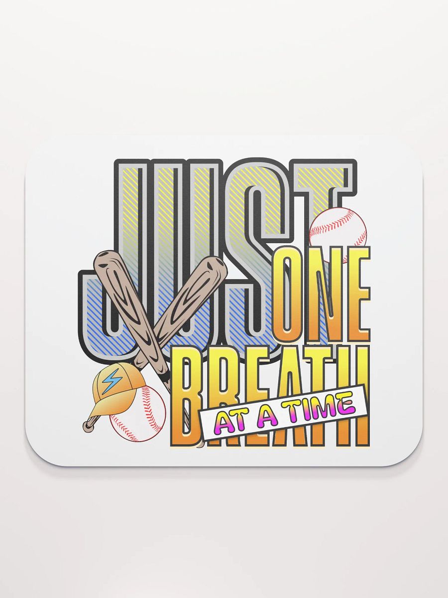 Just One Breath At A Time Baseball Lightning Strike Mouse Pad product image (1)