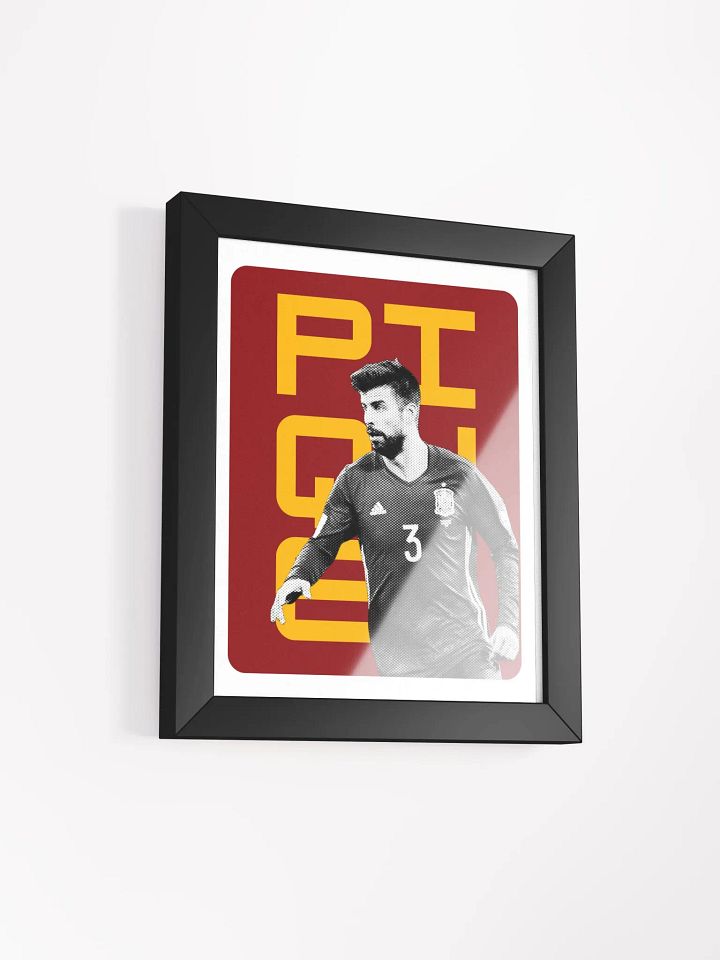 Gerard Piqué BW Spain Name Art Framed Print product image (1)