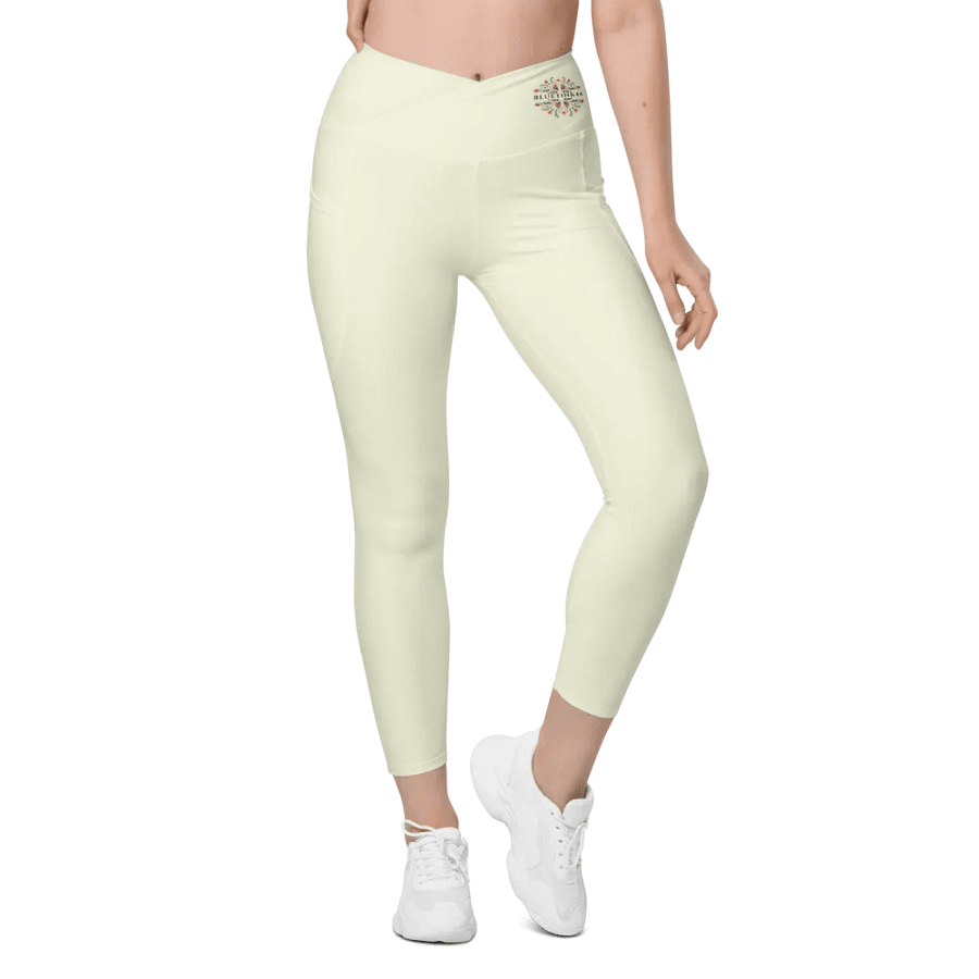 Sun-Kissed BlueTink Crossover Leggings with Pockets product image (1)