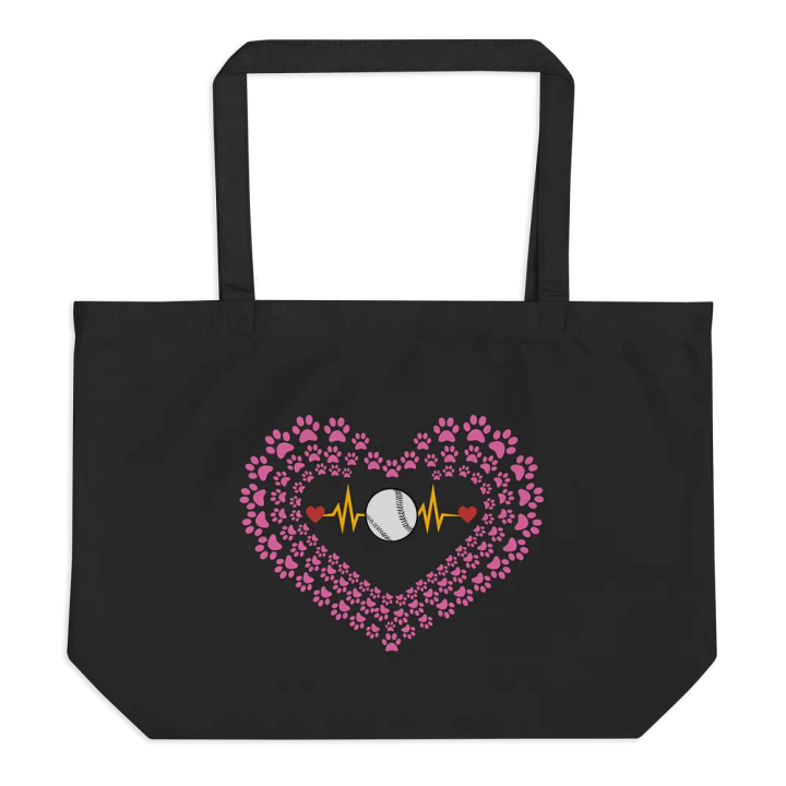 Heart Paw Print Baseball Bloom Tote product image (1)