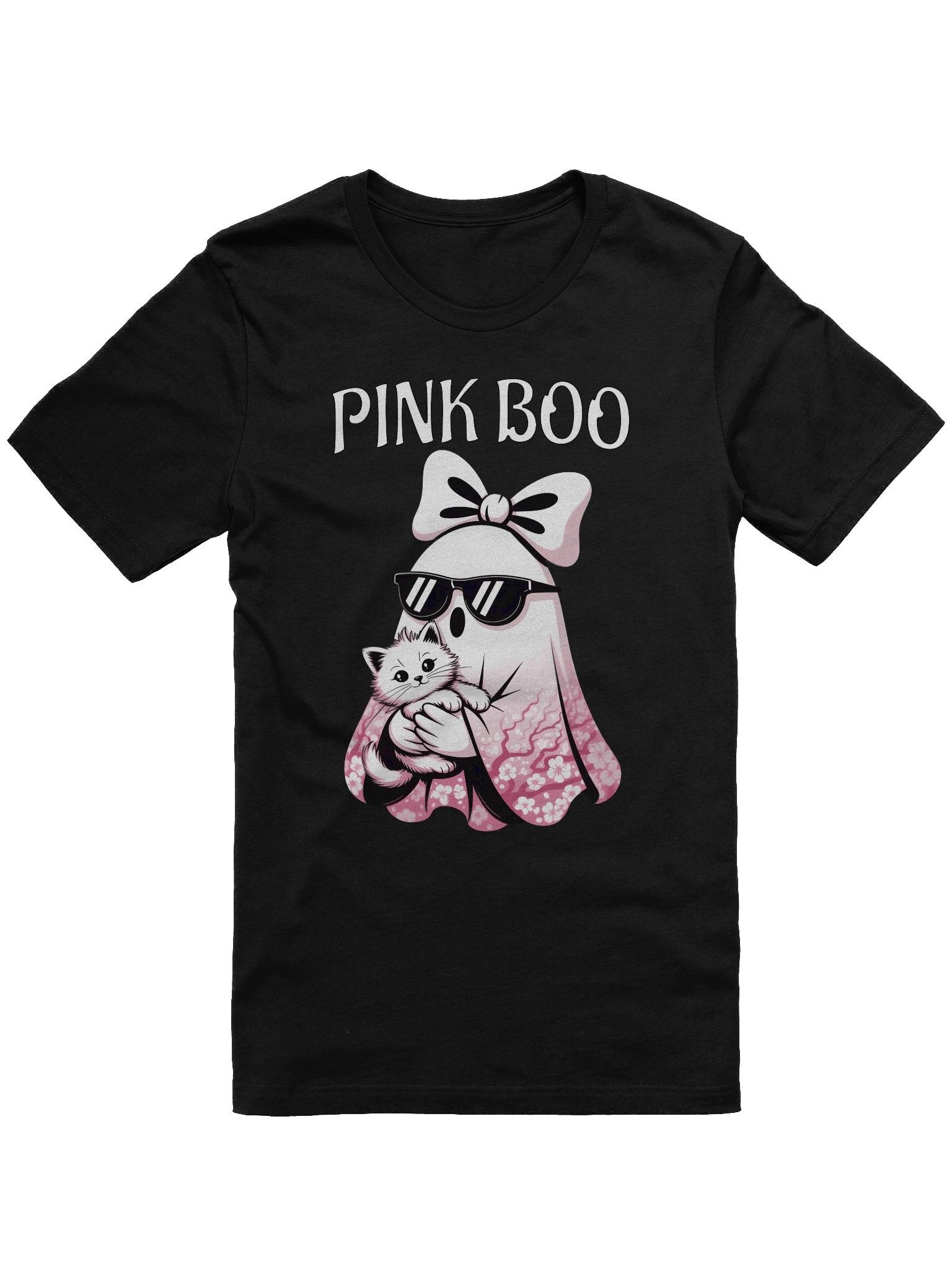 Pink Boo Ghost with Kitty T-Shirt product image (1)
