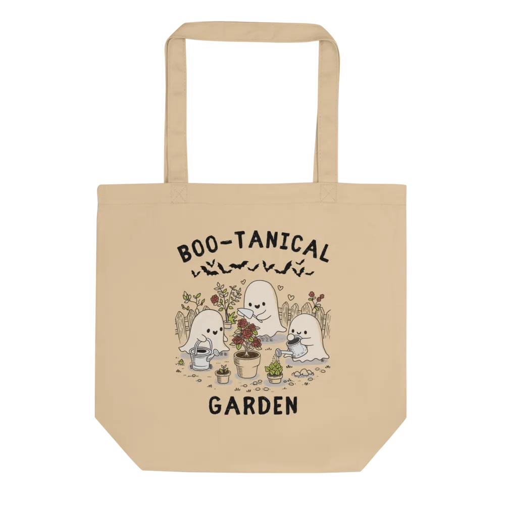 Hand-Drawn Spooky Gardener Ghost Canvas Cotton Bag product image (2)