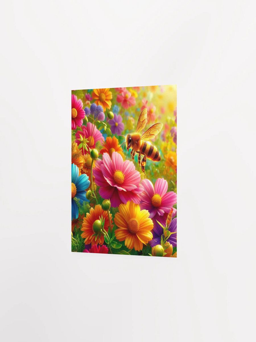 Vibrant Garden Blooms with Honeybee Poster product image (3)