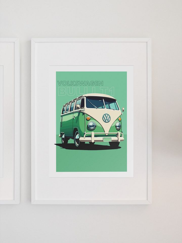 Volkswagen Bus T1 Poster, Vintage VW Van Art Print, Classic Camper Wall Art, Retro Hippie Transport, Collector’s Item, Car Enthusiast Gift product image (1)