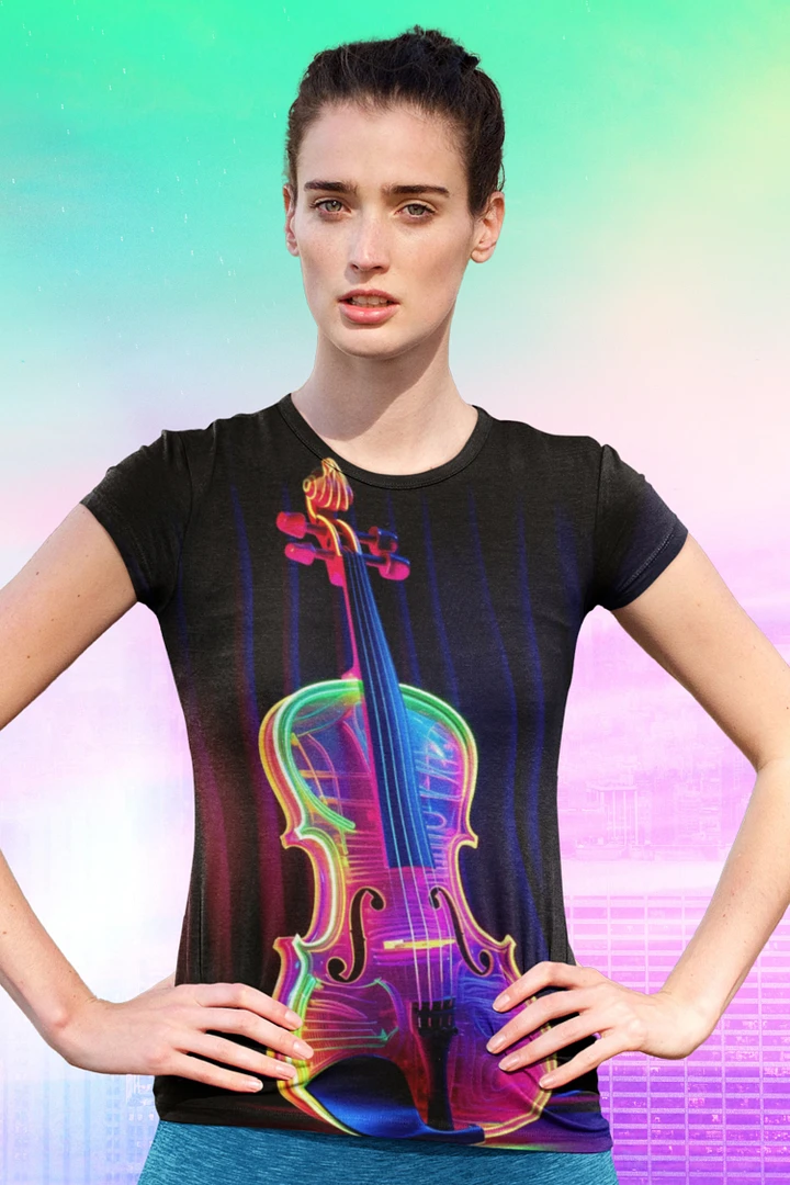 Music Neon Violin All Over Print T-shirt product image (1)