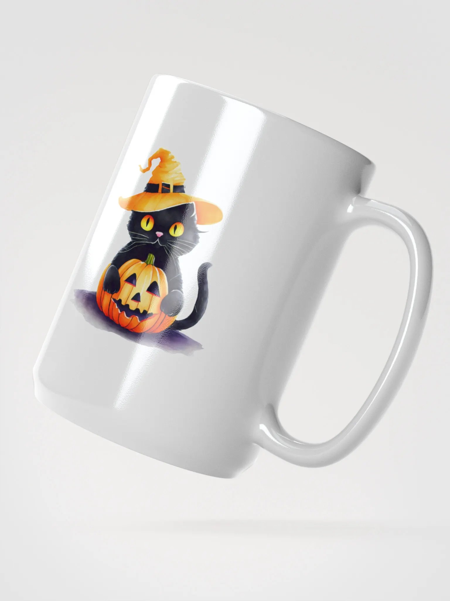 Black Cat in Pumpkin Costume for Halloween Decoration product image (2)