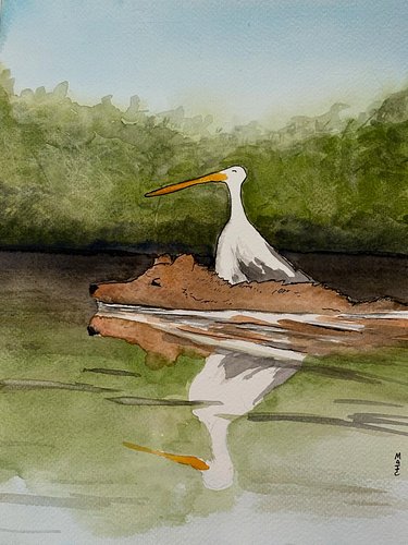 “Hitching a Ride”
Watercolor and pen ink
Wherever you go, whatever rivers you have to cross, it’s always important to have fr...