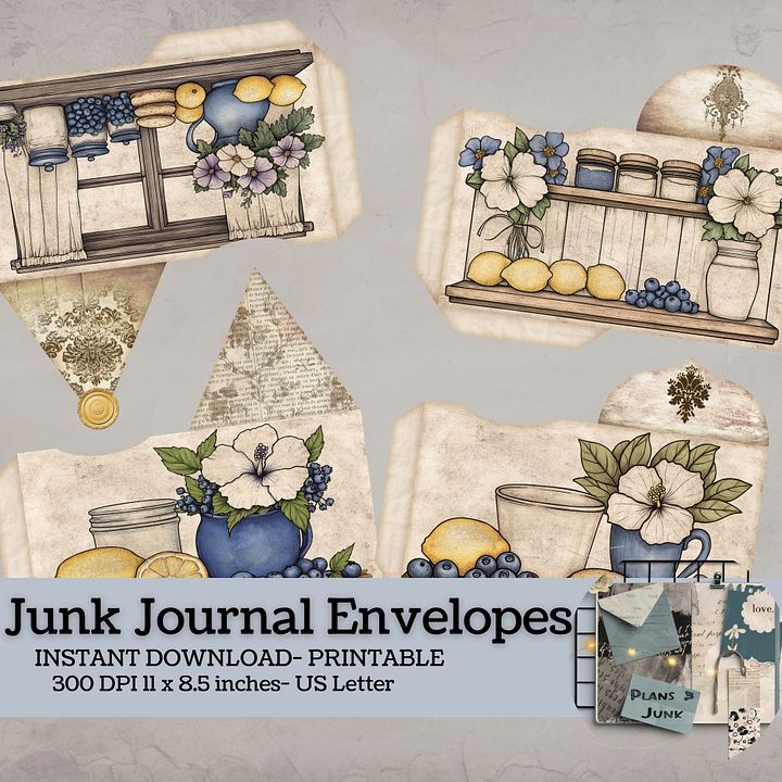 Blueberry Lemon Hibiscus - Printable Envelopes V9 product image (1)