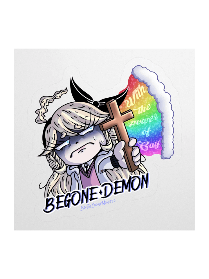 “BEGONE DEMON” Weeby Sticker product image (1)