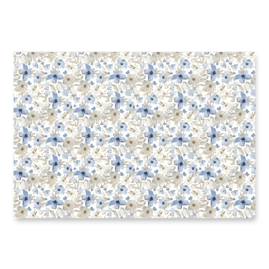 Blue Grey Flowers Paper product image (2)