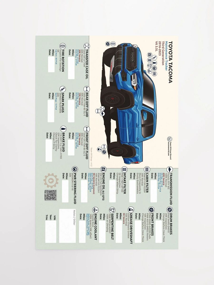 3RD GEN MAINTENANCE TRACKER V1.2 - Blue product image (5)