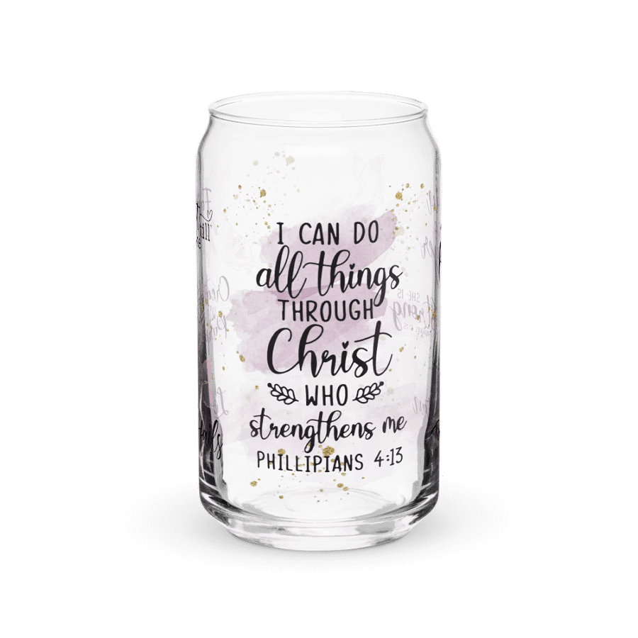 I Can Do All Things Through Christ Glass Tumbler product image (4)