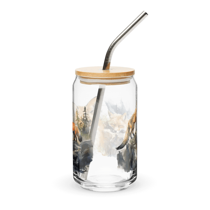 Foxes in the Wild Glass Can Sipper product image (2)