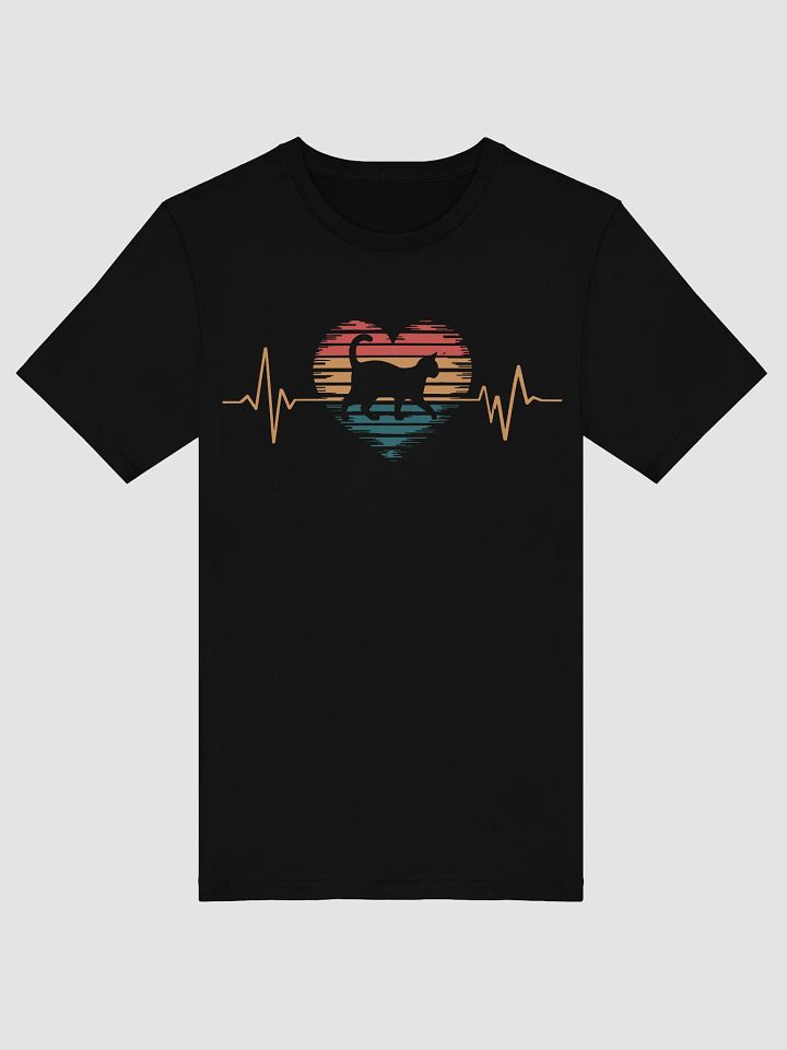 Heartbeat of a Cat Lover T-Shirt – Retro Vintage Style product image (1)