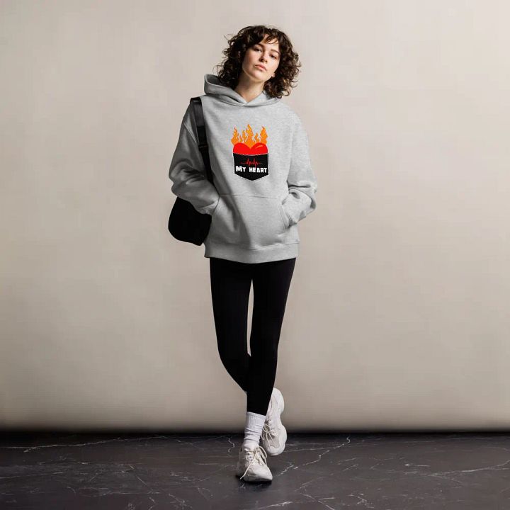 My heart on fire for your love unisex hoodie product image (2)