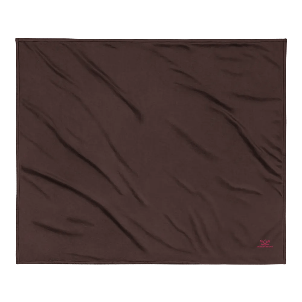Bearded Woodz Embroider Sherpa Blanket (Brown/ Flamingo) product image (2)