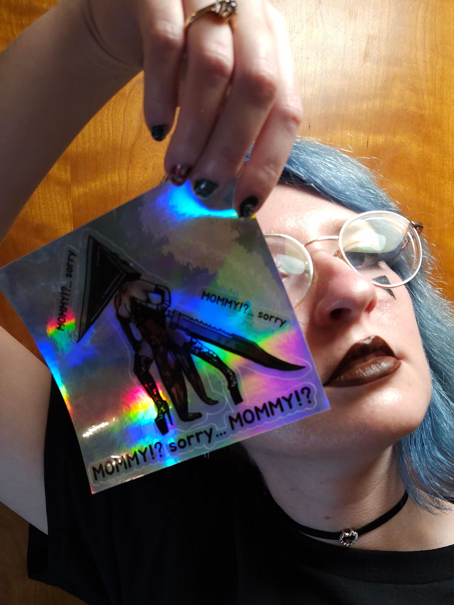 limited edition holographic super special pyramid head sticker product image (1)