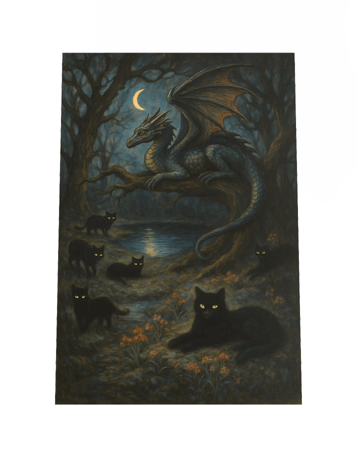 Moonlit Pact: The Dragon and the Cats product image (1)