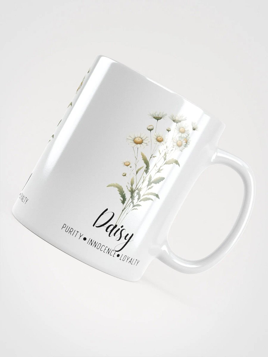 Daisy Ceramic White Mug: Purity, Innocence, Loyalty April Birth Month Flower product image (6)