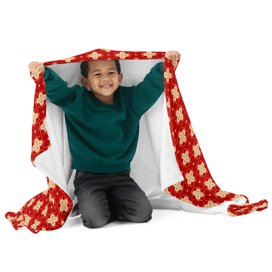 Elegant Red & Cream Seamless Patterned Throw Blanket product image (7)