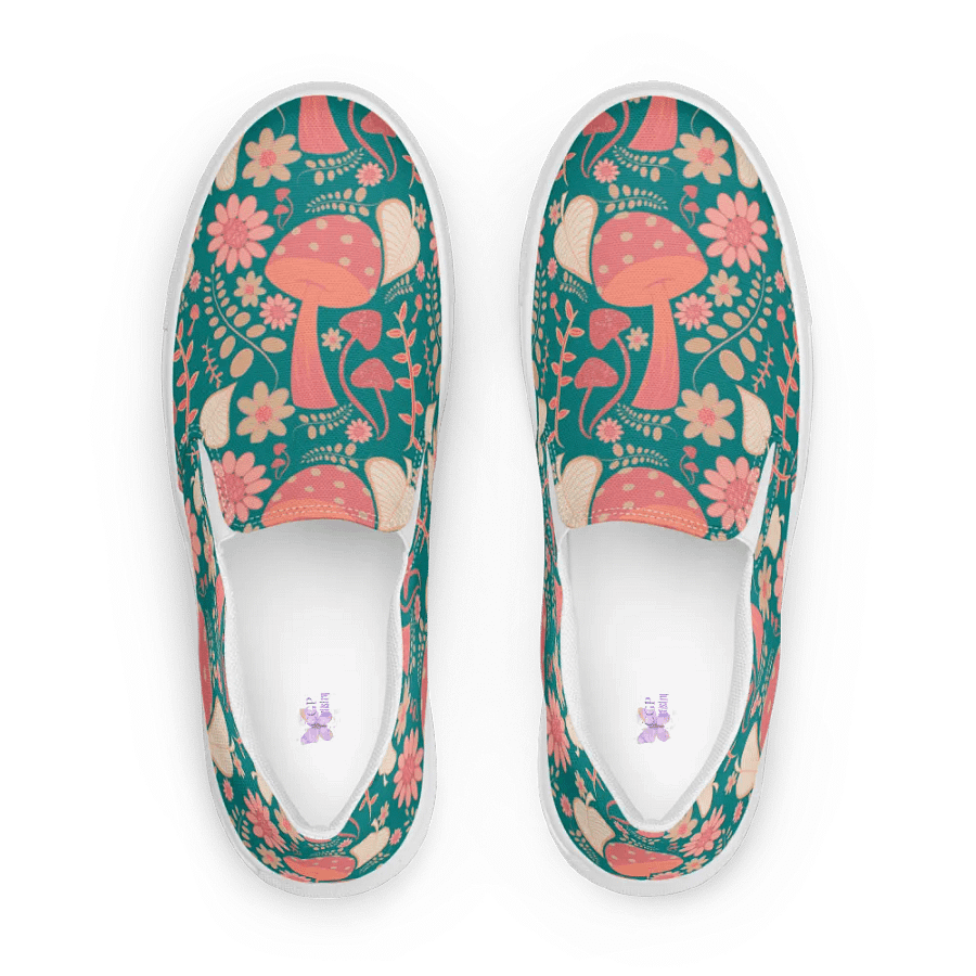 Whimsical Botanical Mushroom Bliss Slip-Ons product image (7)