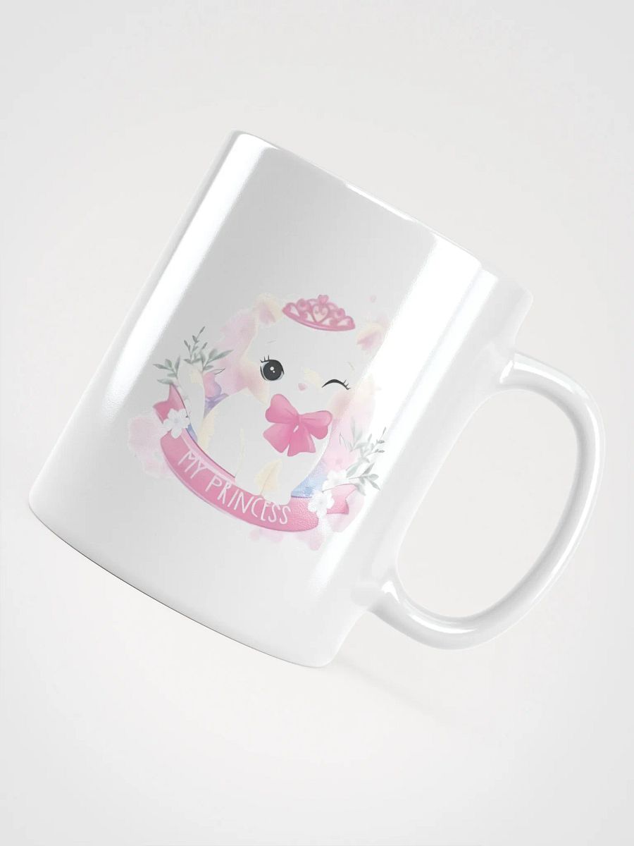 White Glossy Mug Cute Kitty product image (4)