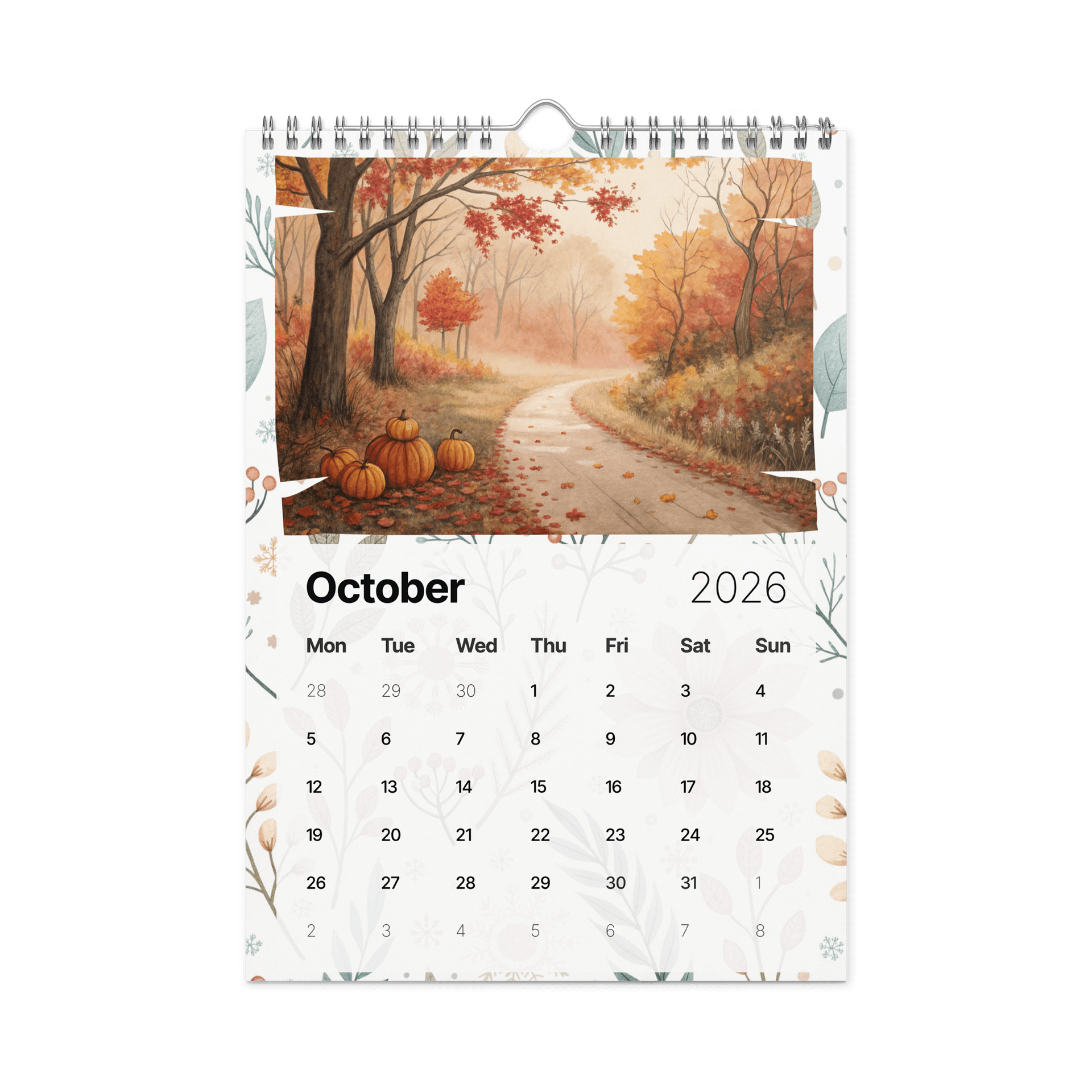 Watercolor Seasonal Scenes Wall Calendar 2026 – A Year of Serene Nature Art in Soft Pastel Watercolors product image (12)