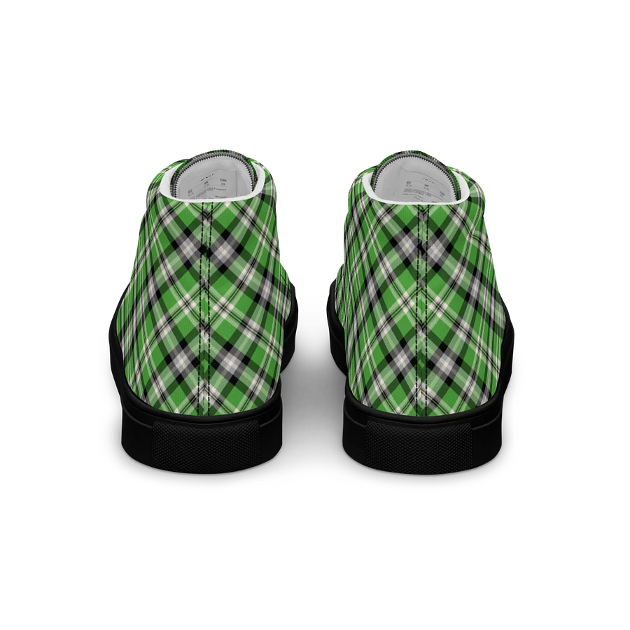 Bright Green Plaid Men's High Top Shoes product image (6)