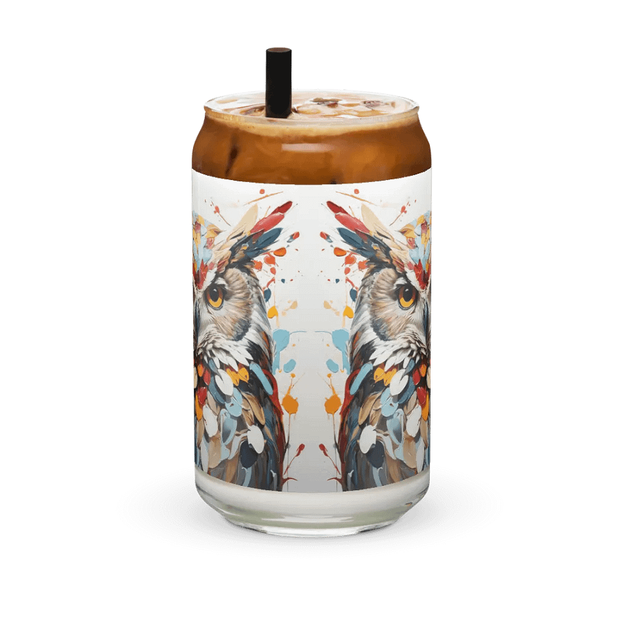 Vibrant Wisdom Owl Glass Can Sipper product image (8)