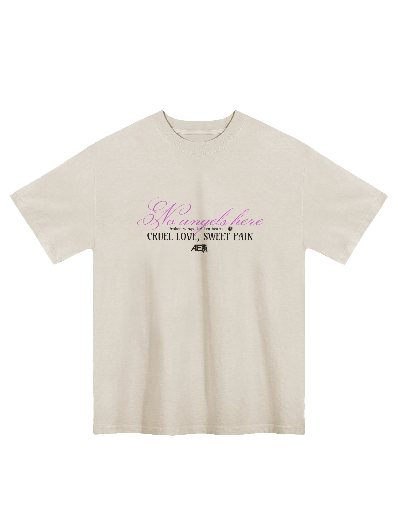 "No Angels Here" Tee: Cruel Love, Sweet Pain. 💔 product image (1)
